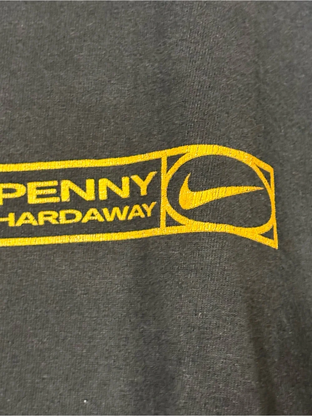Nike Vintage 90's Penny Hardaway Black T-Shirt Tee USA Made Double Sided Mens XL